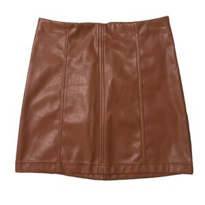 Tinseltown Brown Vegan Leather Mini Skirt – Size M Faux Leather